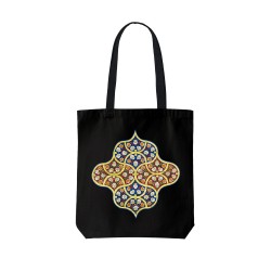 تت بگ متقال مشکی طرح کاشی گل گلی