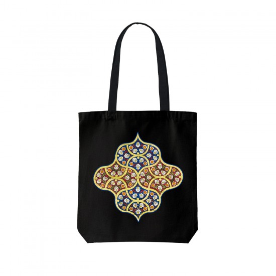 تت بگ متقال مشکی طرح کاشی گل گلی