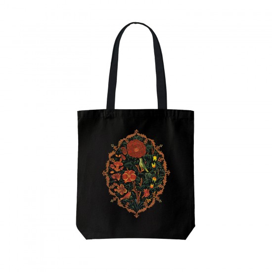 تت بگ متقال مشکی طرح گل و مرغ