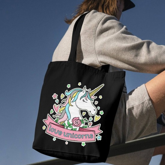 تت بگ متقال مشکی طرح تک شاخ دوست داشتنی