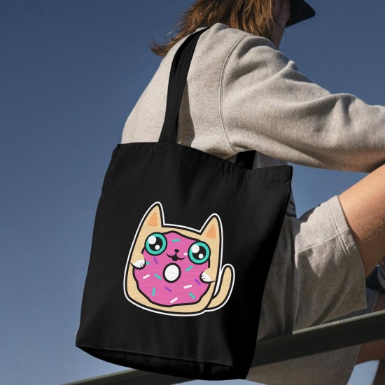 تت بگ متقال مشکی طرح گربه های دوناتی