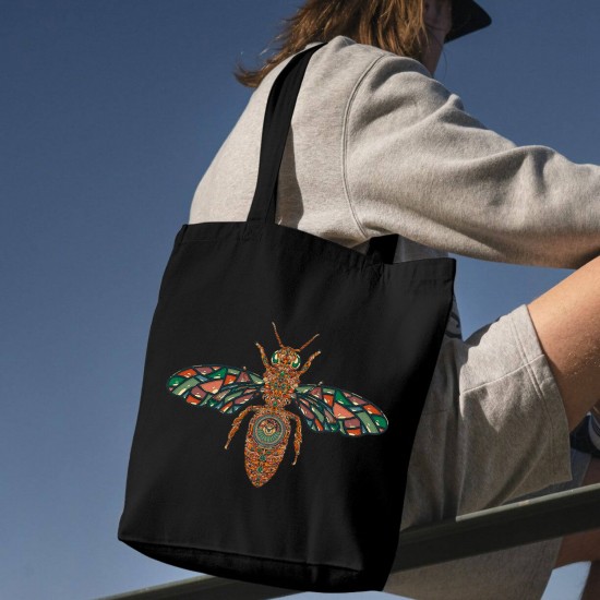 تت بگ متقال مشکی طرح زنبور رنگارنگ