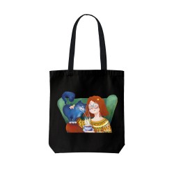 تت بگ متقال مشکی طرح دختر و گربه آبی