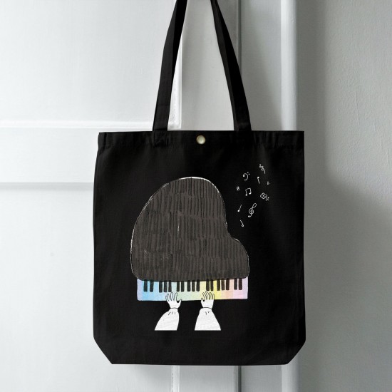 تت بگ متقال مشکی طرح پیانو رنگارنگ