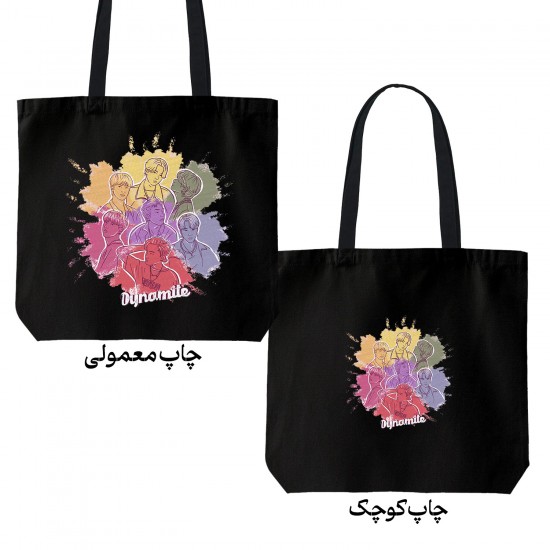 تت بگ متقال مشکی طرح رنگین کمان آبرنگی گروه bts