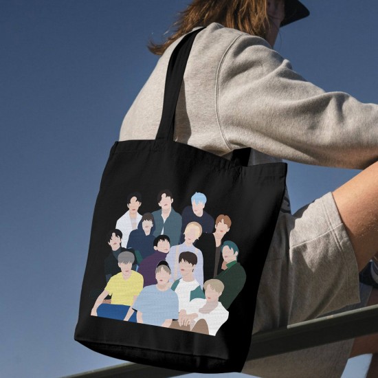 تت بگ متقال مشکی طرح seventeen minimal