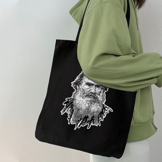 تت بگ متقال مشکی طرح چهره تولستوی