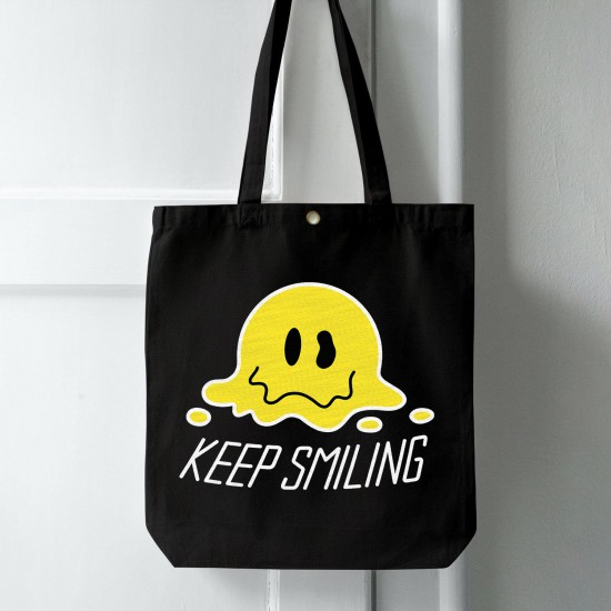 تت بگ متقال مشکی طرح لبخند بزن