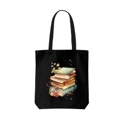 تت بگ متقال مشکی طرح کتاب و برگ های پاییزی