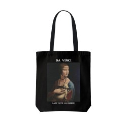 تت بگ متقال مشکی طرح خانم و قاقم از داوینچی