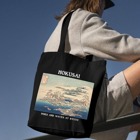 تت بگ متقال مشکی طرح کاج ها و چوب ها در ریوتو از هوکوسای