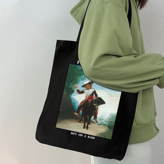 تت بگ متقال مشکی طرح پسر روی قوچ از گویا