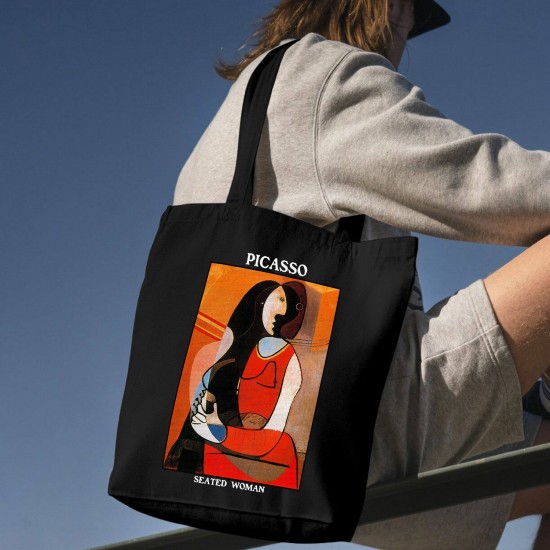 تت بگ متقال مشکی طرح زن نشسته از پیکاسو