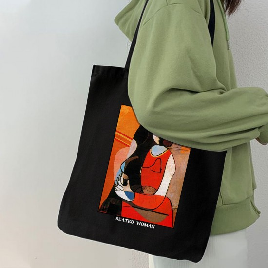 تت بگ متقال مشکی طرح زن نشسته از پیکاسو