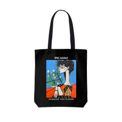 تت بگ متقال مشکی طرح ژاکلین و گل ها از پیکاسو