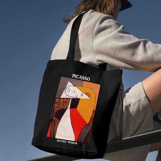 تت بگ متقال مشکی طرح زن نشسته از پیکاسو