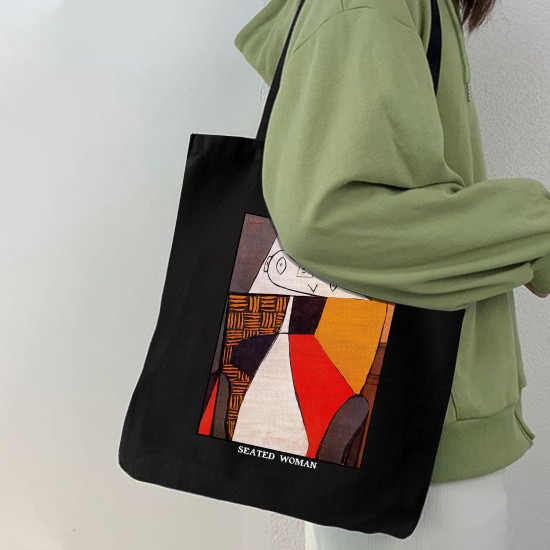 تت بگ متقال مشکی طرح زن نشسته از پیکاسو