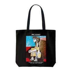 تت بگ متقال مشکی طرح پرتره ژاکلین با دست‌های ضربدری از پیکاسو