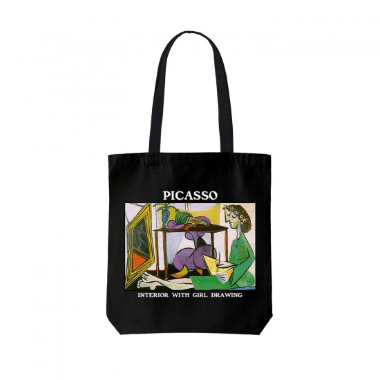 تت بگ متقال مشکی طرح داخلی از دختر در حال نقاشی از پیکاسو