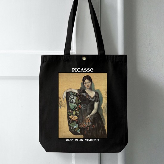 تت بگ متقال مشکی طرح اولگا روی صندلی راحتی از پیکاسو