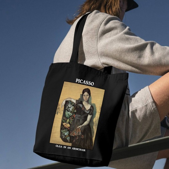 تت بگ متقال مشکی طرح اولگا روی صندلی راحتی از پیکاسو