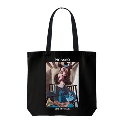 تت بگ متقال مشکی طرح دختر روی صندلی از پیکاسو