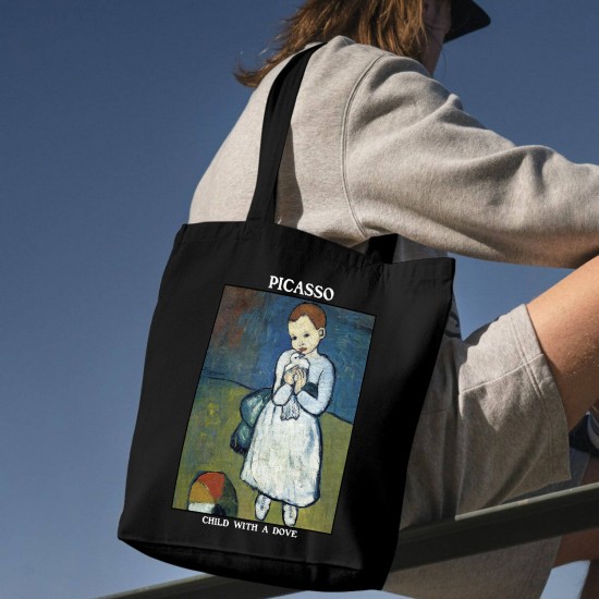 تت بگ متقال مشکی طرح بچه با کبوتر از پیکاسو