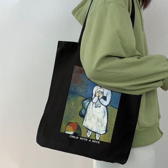 تت بگ متقال مشکی طرح بچه با کبوتر از پیکاسو