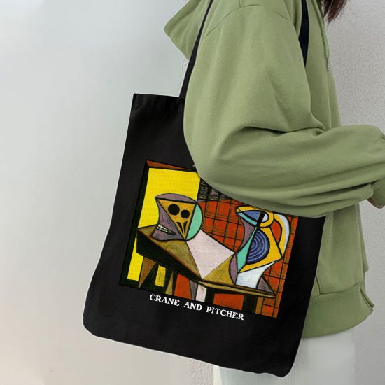 تت بگ متقال مشکی طرح اسکلت و پارچ از پیکاسو