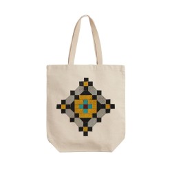 تت بگ متقال طرح کاشی زرد و مشکی