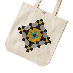 تت بگ متقال طرح کاشی زرد و مشکی