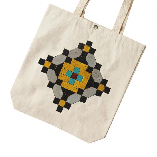 تت بگ متقال طرح کاشی زرد و مشکی