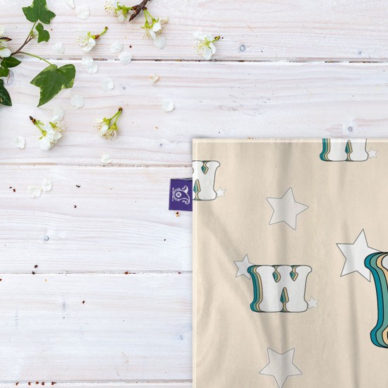 کادوپیچ پارچه‌ ای طرح حرف W رترو