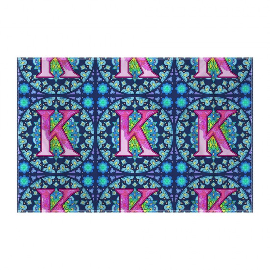 کادوپیچ پارچه‌ ای طرح حرف K ماندالا