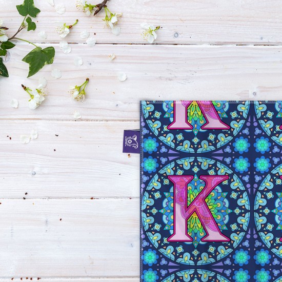 کادوپیچ پارچه‌ ای طرح حرف K ماندالا