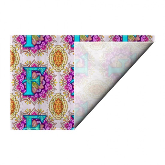 کادوپیچ پارچه‌ ای طرح حرف F ماندالا