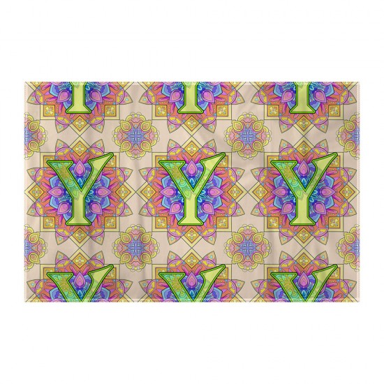 کادوپیچ پارچه‌ ای طرح حرف Y ماندالا