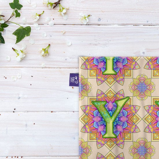 کادوپیچ پارچه‌ ای طرح حرف Y ماندالا