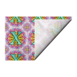 کادوپیچ پارچه‌ ای طرح حرف X ماندالا