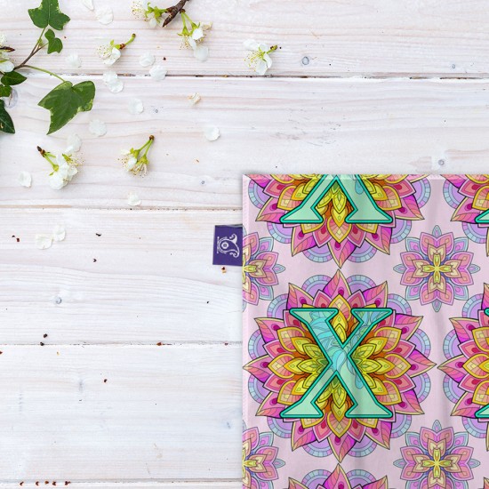 کادوپیچ پارچه‌ ای طرح حرف X ماندالا