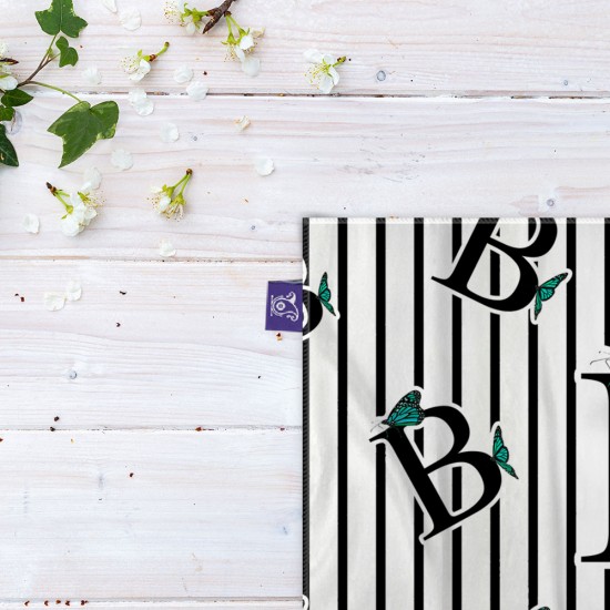 کادوپیچ پارچه‌ ای طرح حرف B پروانه ای
