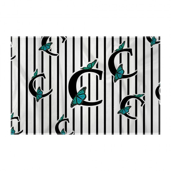 کادوپیچ پارچه‌ ای طرح حرف C پروانه ای