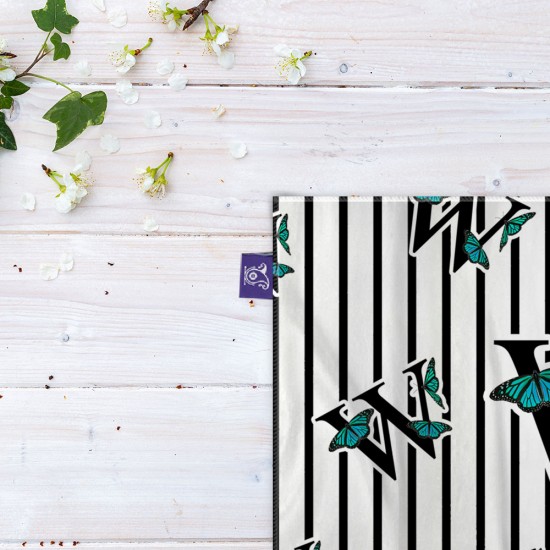 کادوپیچ پارچه‌ ای طرح حرف W پروانه ای