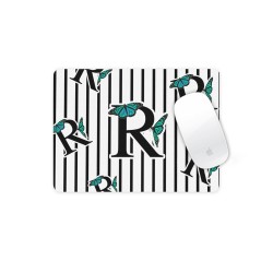 موس پد طرح حرف R پروانه ای