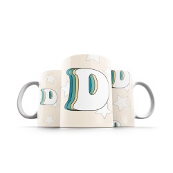 ماگ طرح حرف D رترو
