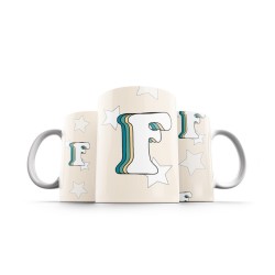 ماگ طرح حرف F رترو