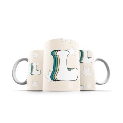 ماگ طرح حرف L رترو