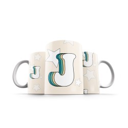 ماگ طرح حرف J رترو
