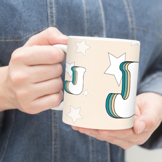 ماگ طرح حرف J رترو