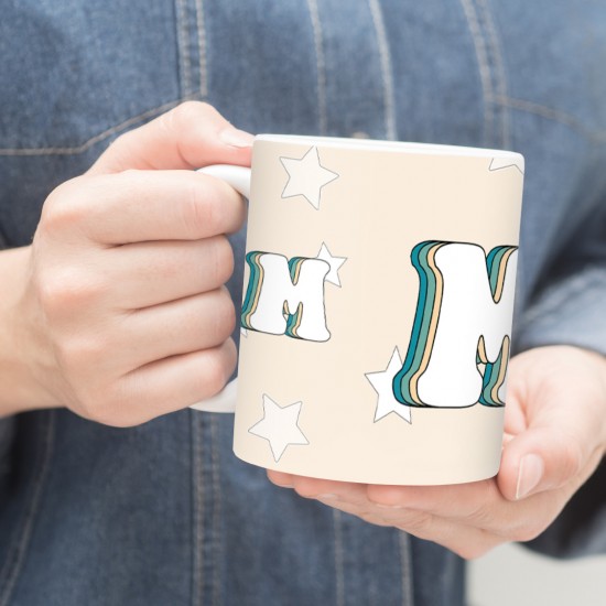 ماگ طرح حرف M رترو